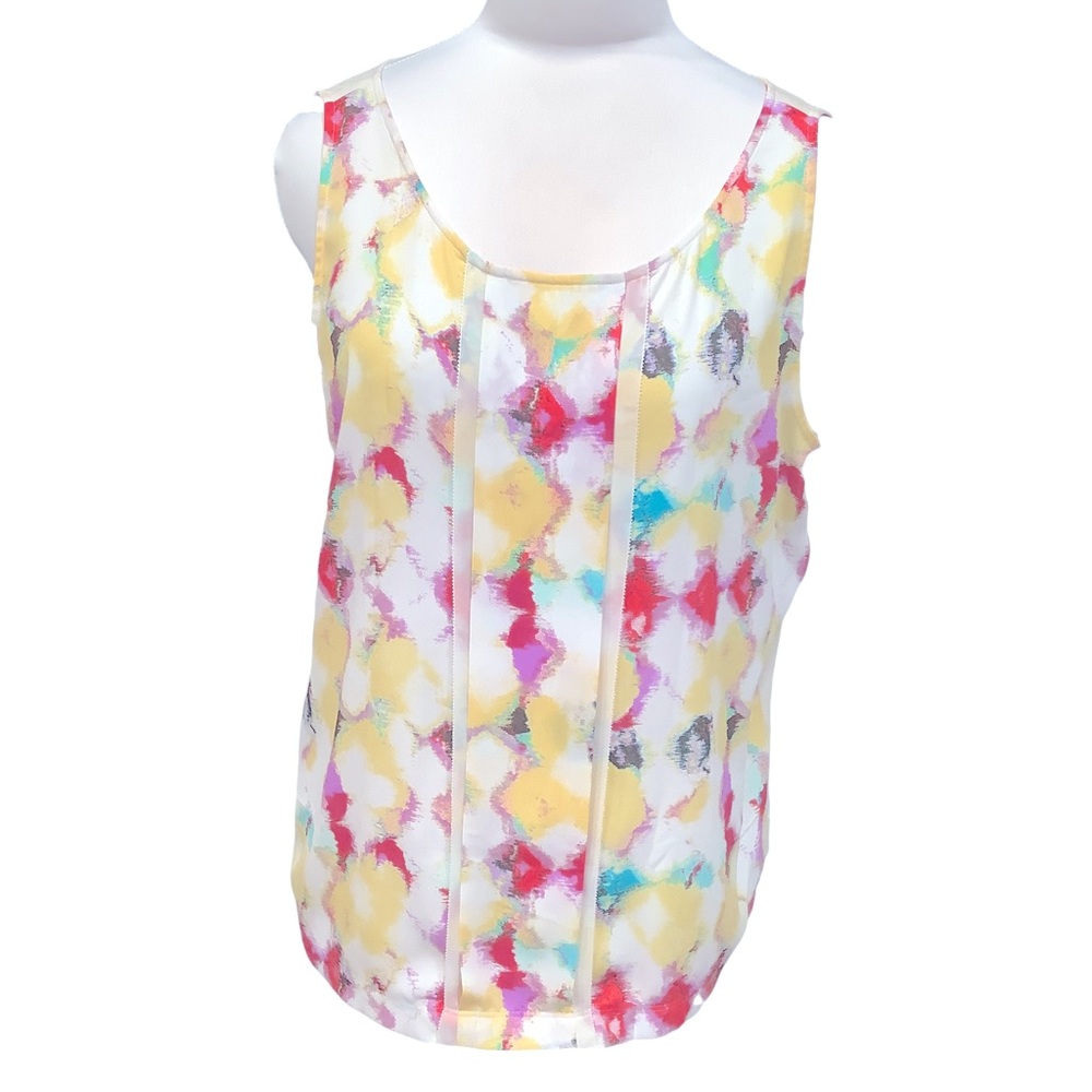 Ann Taylor Sleeveless Multi- Colored Blouse Size XL